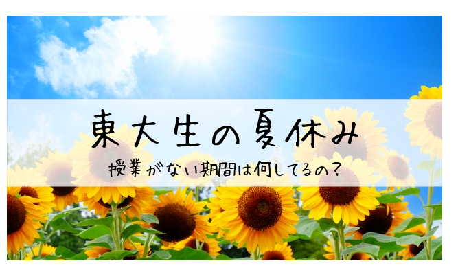 【東大生の夏休み】授業がない期間は何してるの？